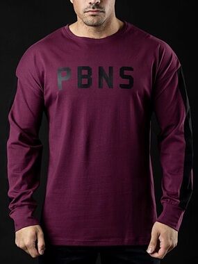 Alphalete Maroon Crewneck Long Sleeve Tee with Black Logo